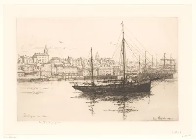 Zicht op de haven van Boulogne-sur-Mer