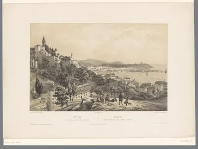Zicht op de haven van Genua