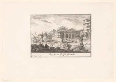 Zicht op de haven van Ripa Grande in Rome