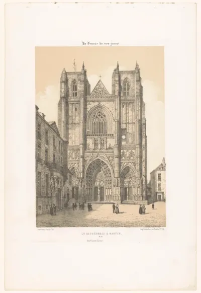 Zicht op de kathedraal van Sint-Pieter en Sint-Paulus in Nantes