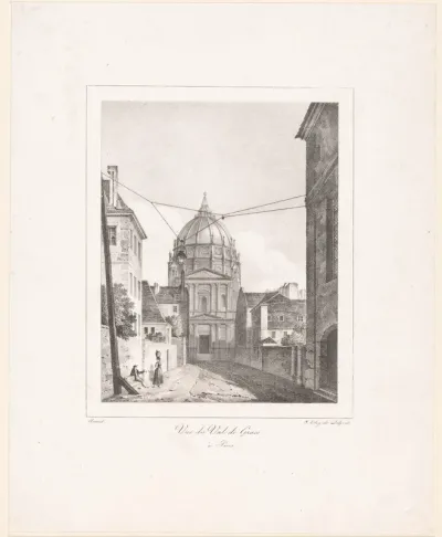 Zicht op de kerk Notre-Dame du Val-de-Grâce in Parijs