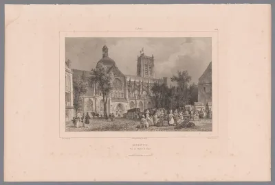 Zicht op de kerk Saint-Jacques te Dieppe