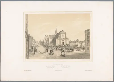 Zicht op de kerk Saint-Nicolas in Boulogne-sur-Mer