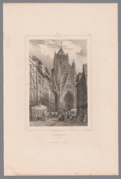 Zicht op de kerk van Saint-Maclou in Rouen