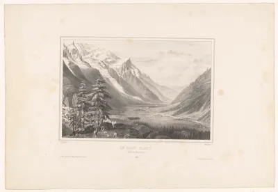 Zicht op de Mont Blanc vanuit de vallei van Chamonix