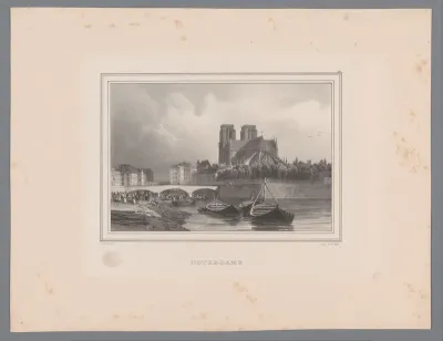 Zicht op de Notre-Dame van Parijs vanaf de Seine