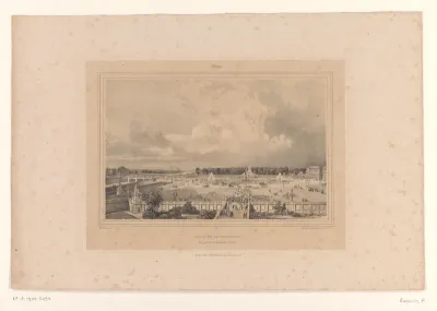 Zicht op de Place de la Concorde vanaf het terras van het Tuilerieënpaleis
