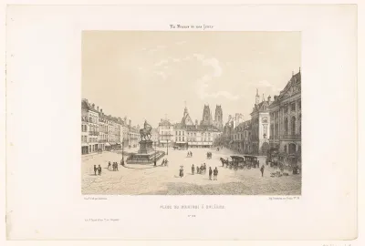Zicht op de Place du Martroi in Orléans