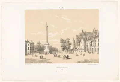 Zicht op de Place Maréchal-Foch en de Cours Saint-Pierre in Nantes