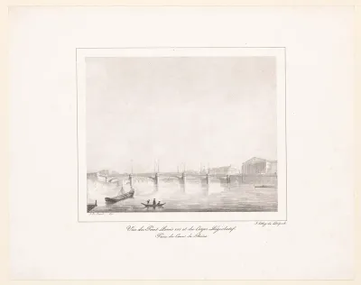 Zicht op de Pont de la Concorde en het Palais Bourbon in Parijs