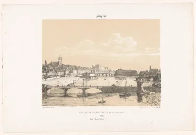 Zicht op de Pont de la Haute-Chaîne over de Maine in Angers