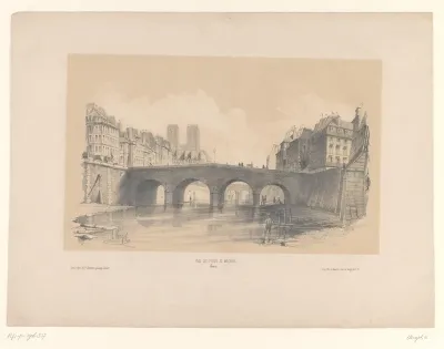 Zicht op de Pont Saint-Michel te Parijs