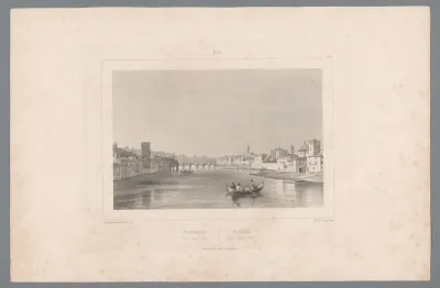 Zicht op de Ponte Rubaconte over de Arno te Florence