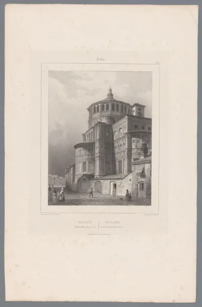 Zicht op de Santa Maria delle Grazie in Milaan