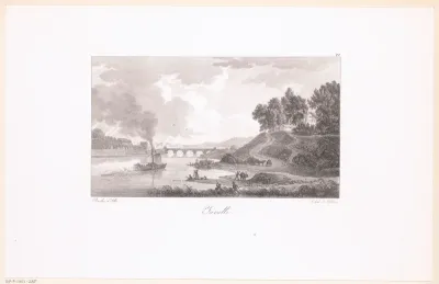 Zicht op de Seine bij de aanlegplaats van het dorp Javel