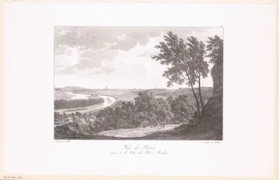 Zicht op de Seine en Parijs vanaf de heuvel van Bas-Meudon