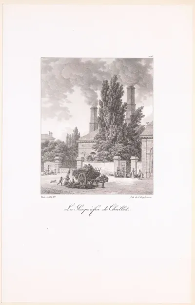 Zicht op de stoommachine van Chaillot