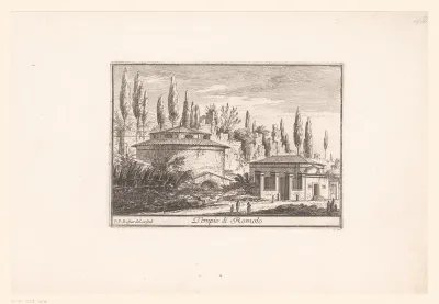Zicht op de Tempel van Romulus
