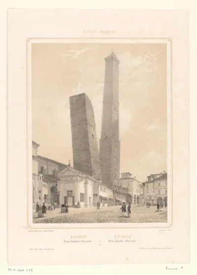 Zicht op de torens van Bologna