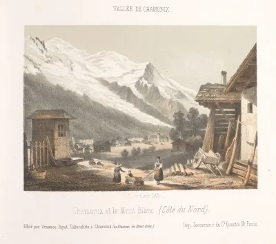 Zicht op de vallei van Chamonix vanaf de pas Les Montées