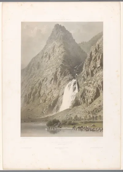 Zicht op de waterval van Pissevache
