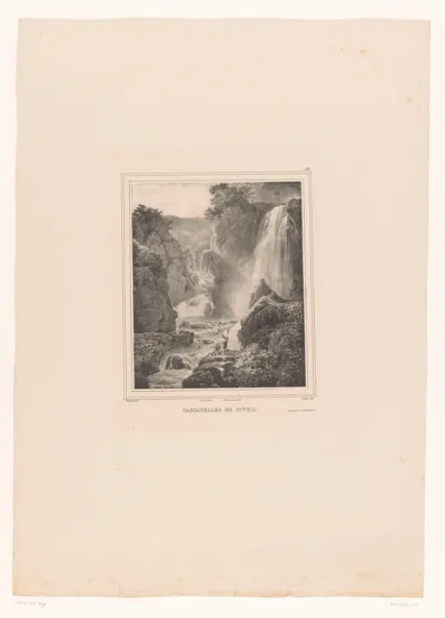 Zicht op de watervallen van Tivoli