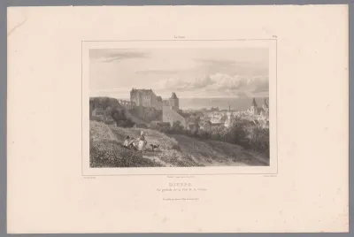 Zicht op Dieppe en het kasteel van Dieppe