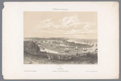 Zicht op Dieppe vanaf de klif van Pollet
