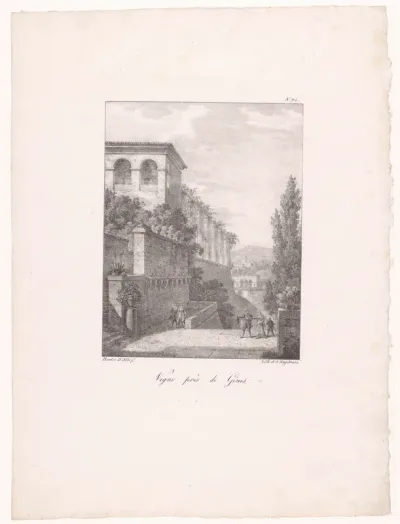 Zicht op een villa met een wijngaard vlakbij Genua