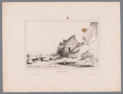 Zicht op een visserswoning in Normandië