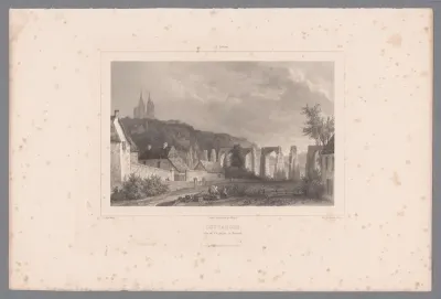 Zicht op het aquaduct van Coutances