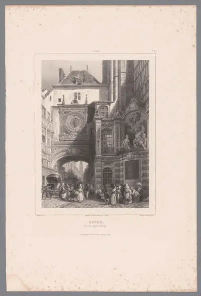 Zicht op het Gros-Horloge in Rouen