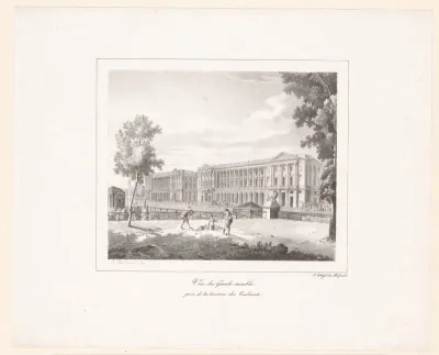 Zicht op het Hôtel de la Marine vanaf het terras van de Tuilerieën