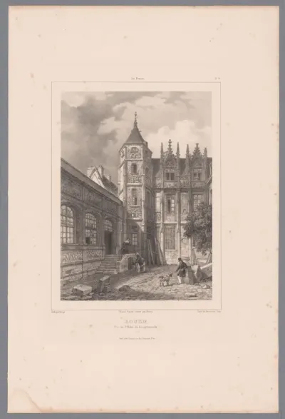 Zicht op het Hôtel du Bourgtheroulde in Rouen