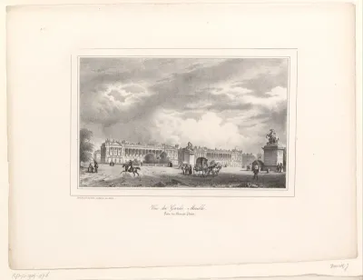 Zicht op het Hôtel du Garde-Meuble vanaf de Champs-Élysées