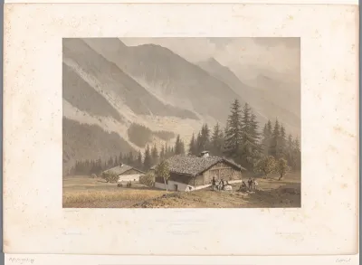 Zicht op het huis van Jacques Balmat bij Chamonix