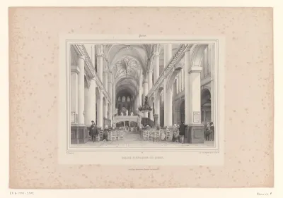 Zicht op het interieur van de kerk Saint-Étienne-du-Mont