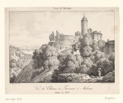 Zicht op het Kasteel van Aubonne