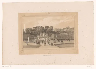 Zicht op het kasteel van Saint-Cloud in het park van Saint-Cloud