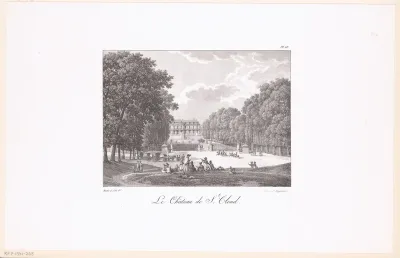 Zicht op het Kasteel van Saint-Cloud vanuit het park