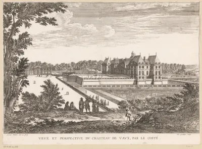 Zicht op het kasteel van Vaux-le-Vicomte en de omringende tuinen