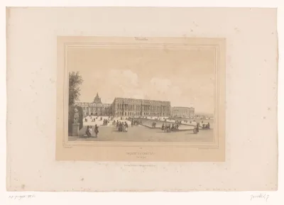 Zicht op het kasteel van Versailles vanuit de tuinen