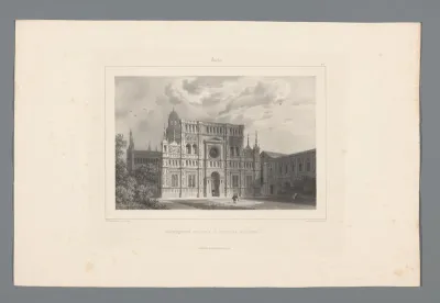 Zicht op het klooster van Pavia