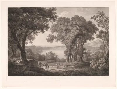 Zicht op het meer van Albano bij Rome