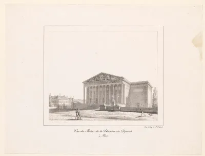 Zicht op het Palais Bourbon in Parijs
