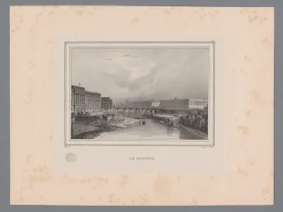 Zicht op het Palais du Louvre aan de Seine in Parijs