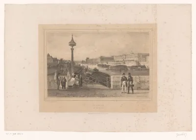 Zicht op het Palais du Louvre vanaf de Pont Neuf