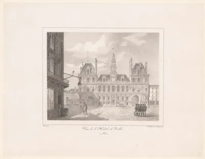 Zicht op het stadhuis van Parijs