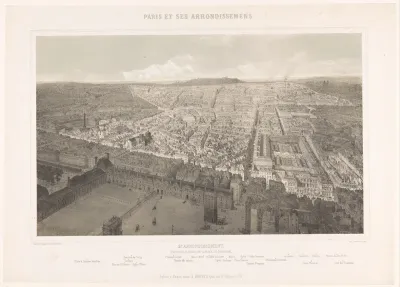 Zicht op het tweede arrondissement van Parijs