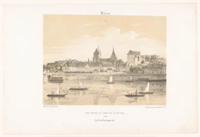 Zicht op het ziekenhuis van Blois vanaf de overzijde van de Loire